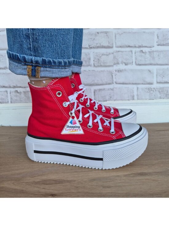 Converse Chuck Taylor Lift Double Stack Hi Sz 7 Men\'s shoes Sneaker Red A15542C